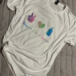 PEACE LOVE SANITIZE oversized T shirt